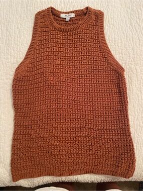 Madewell Rust Knit Sleeveless Pullover